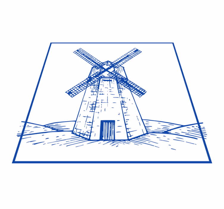 Tappeto pvc cucina mulino blu di delft - TenStickers