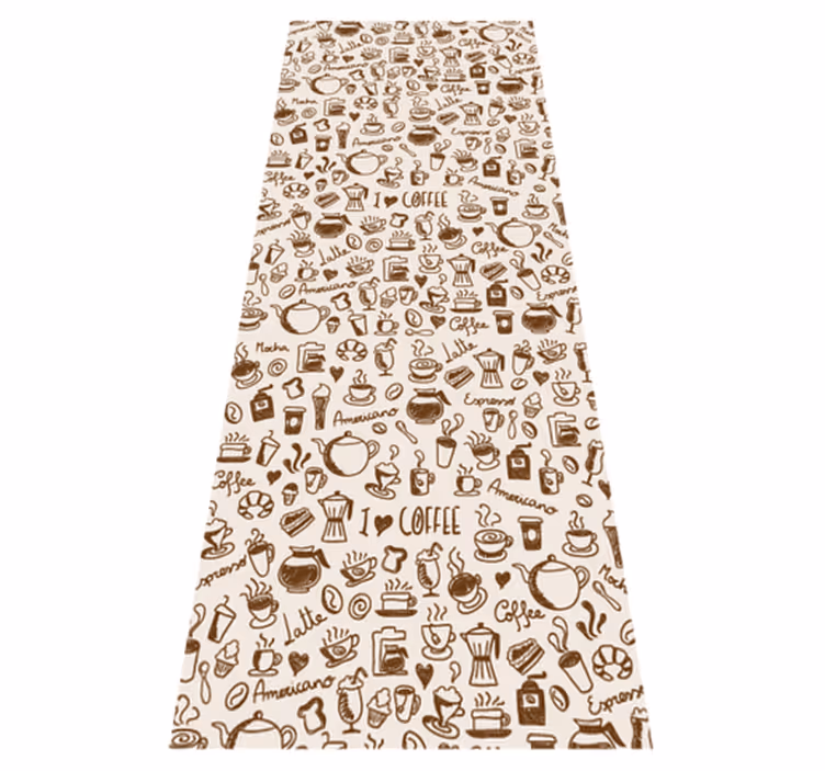 Tappeto pvc cucina disegni di caffè - TenStickers