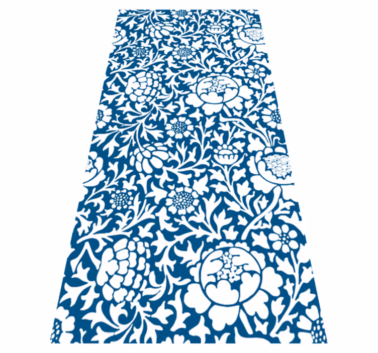 Tappeto pvc cucina flora blu marina - TenStickers