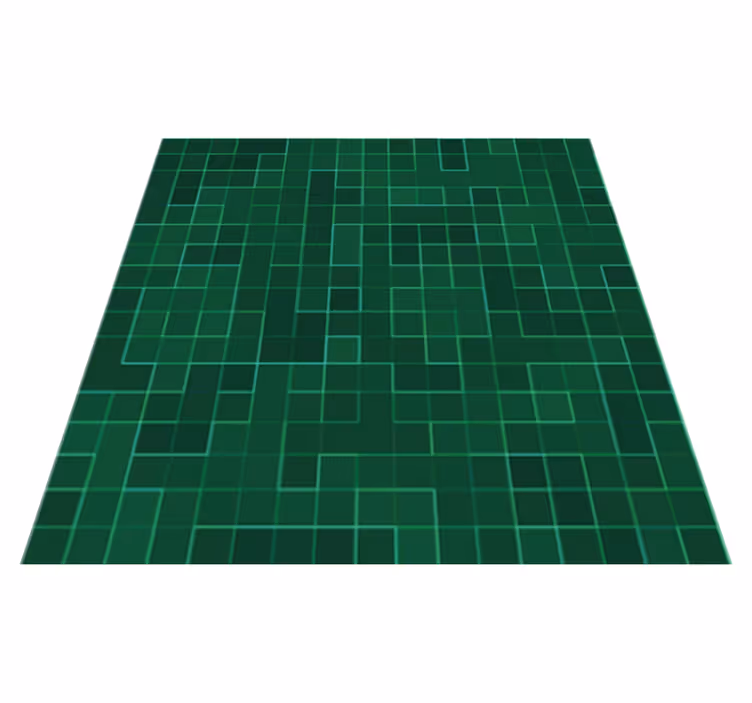 Tappeto pvc cucina mosaico verde brillante astratto - TenStickers