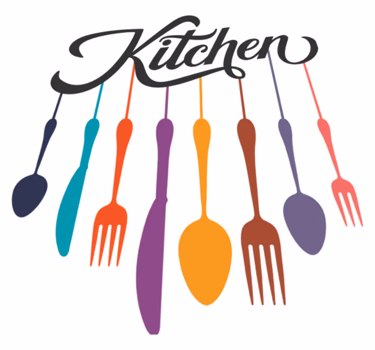 Tappeto pvc cucina forchette e cucchiai - TenStickers