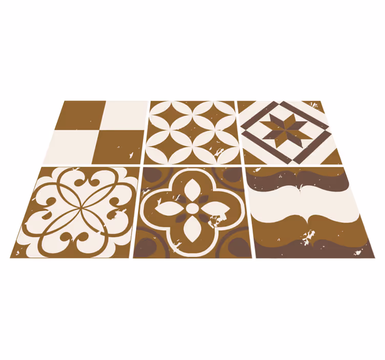 Tappeto pvc cucina design cemento marrone - TenStickers