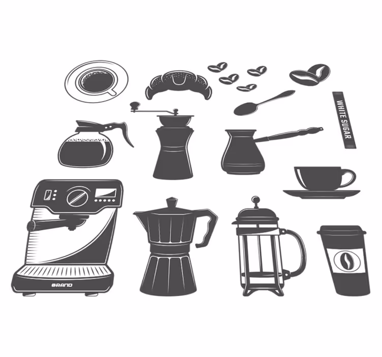 Tappeto pvc cucina set da caffè - TenStickers
