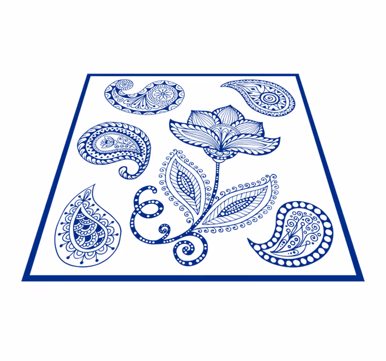Tappeto pvc cucina paisley e fiori - TenStickers