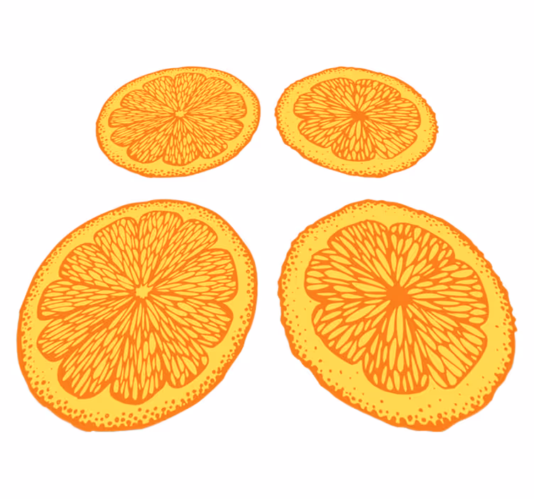 Tappeto pvc cucina pacchetto adesivi disegno arancione - TenStickers