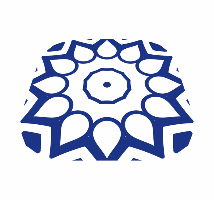 Tappeto pvc cucina fiori mandala blu di delft - TenStickers
