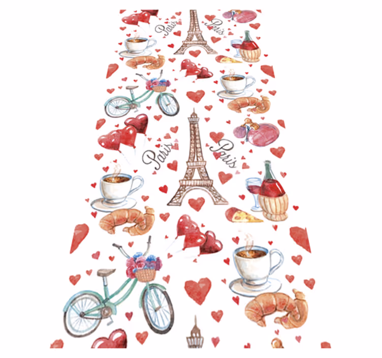 Tappeto pvc cucina amore parigi - TenStickers