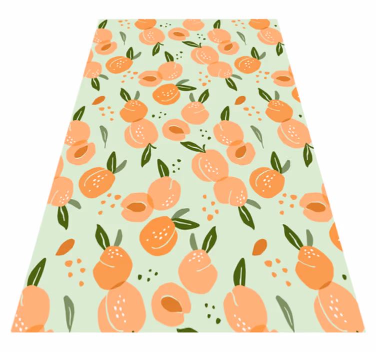 Tappeto pvc cucina pesche su sfondo verde - TenStickers