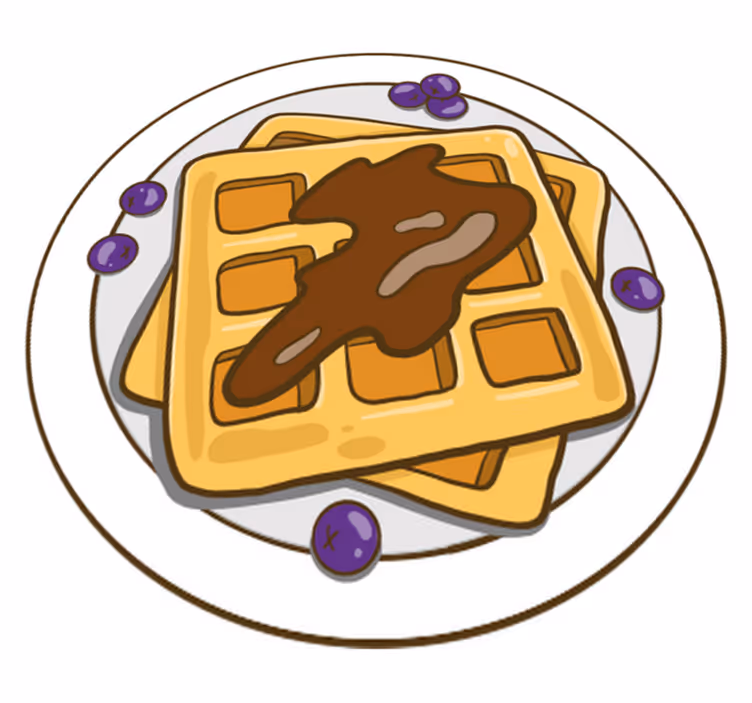 Tappeto pvc cucina adesivi illustrazione waffle belga - TenStickers