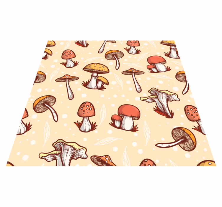 Tappeto pvc cucina design originale a motivo fungo - TenStickers