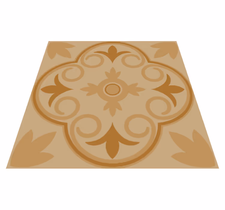 Tappeto pvc cucina motivo floreale beige vintage - TenStickers