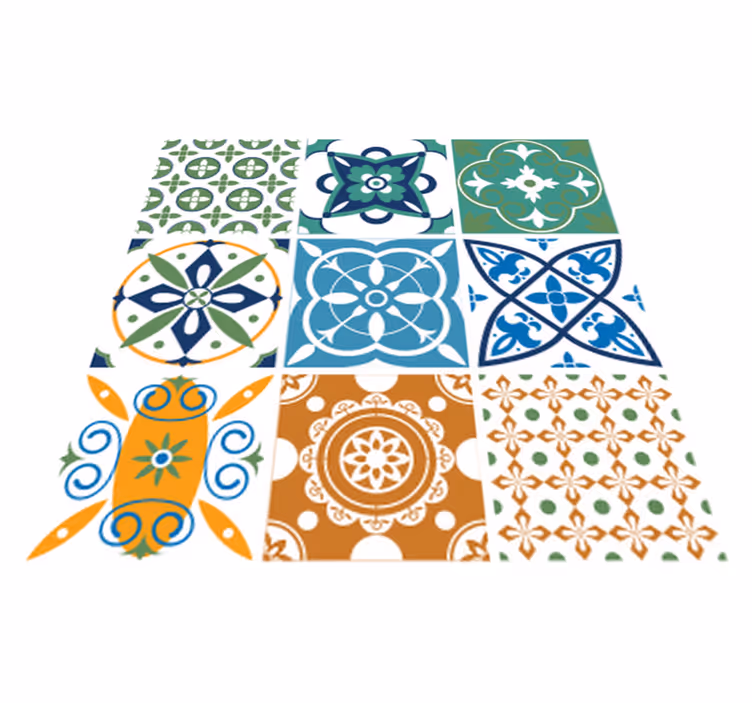 Tappeto pvc cucina mix di piastrelle in porcellana - TenStickers