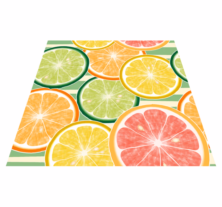 Tappeto pvc cucina adesivi ceramica agrumi - TenStickers