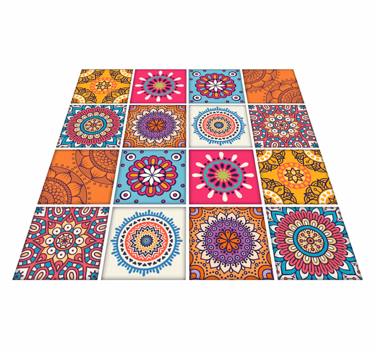 Tappeto pvc cucina piastrelle mandala - TenStickers