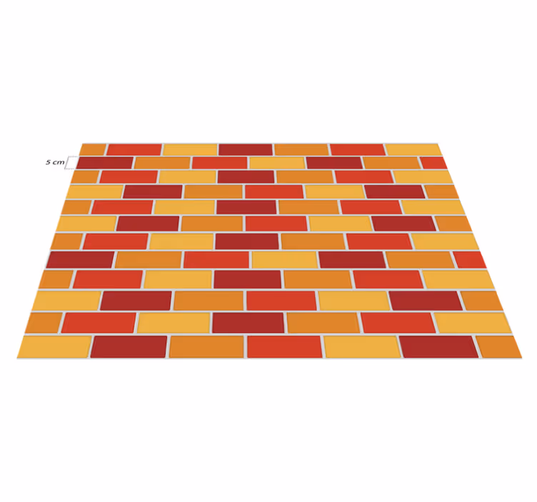 Tappeto pvc cucina mattonelle dai toni caldi - TenStickers