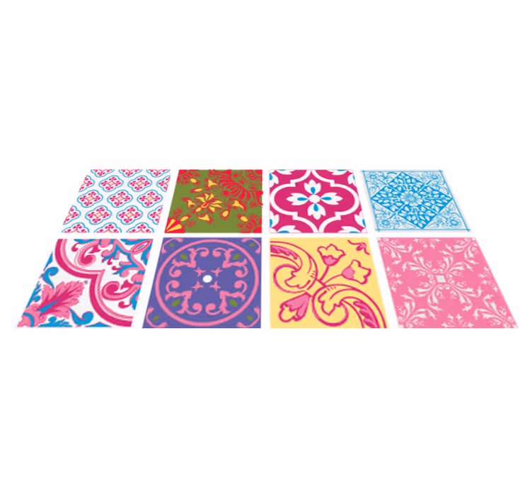 Tappeto pvc cucina piastrelle mediterranee vivaci - TenStickers