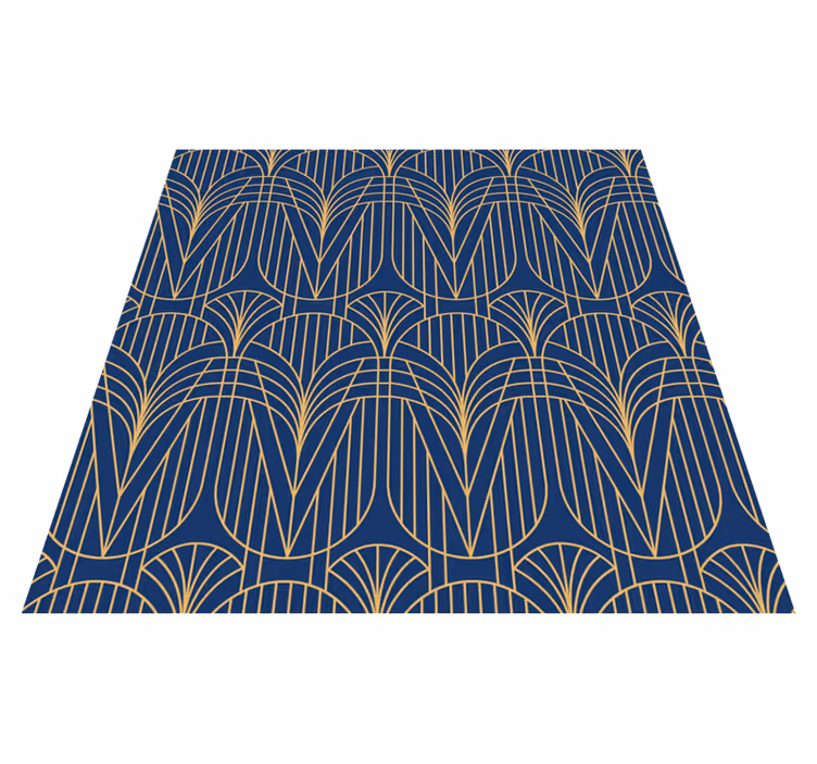 Tappeto pvc cucina motivo art deco con dettagli oro - TenStickers
