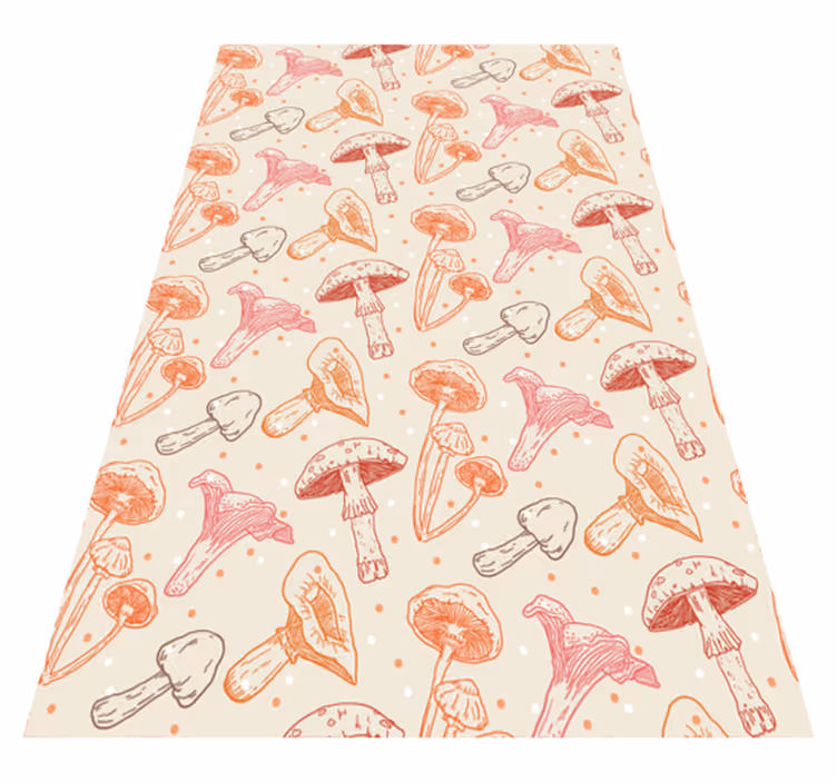 Tappeto pvc cucina set di funghi acquerello - TenStickers