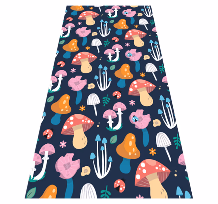 Tappeto pvc cucina motivo funghi e coccinelle - TenStickers