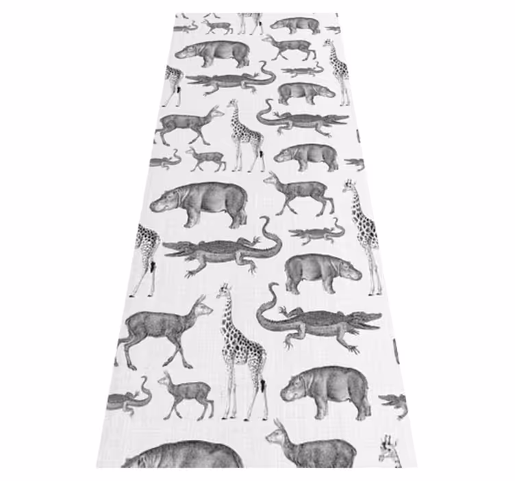 Tappeto vinile camera da letto bordo animali e alberi - TenStickers