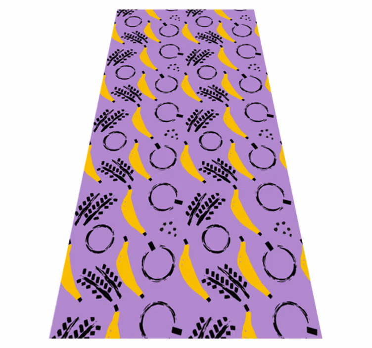 Tappeto vinile camera da letto design banana viola africano - TenStickers