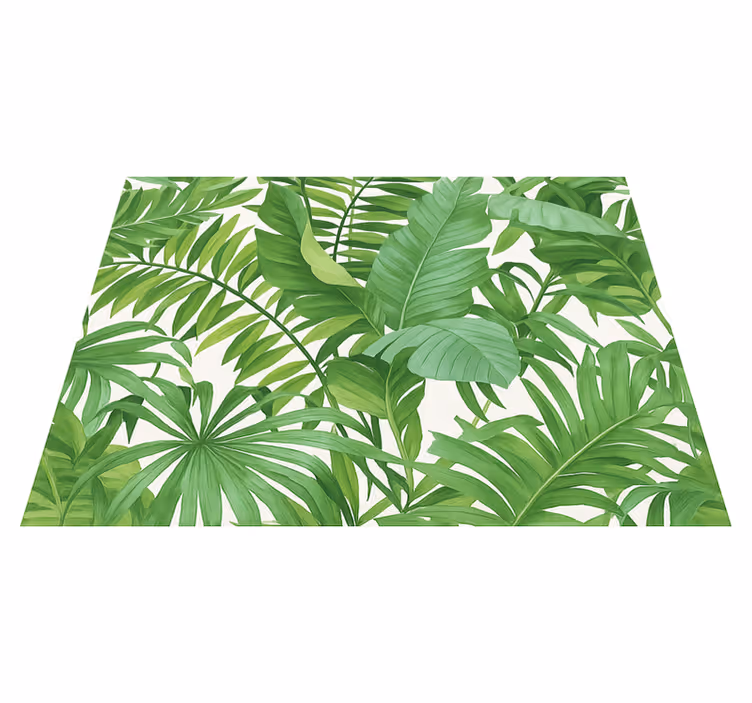 Tappeto vinile camera da letto motivo foglie tropicali - TenStickers