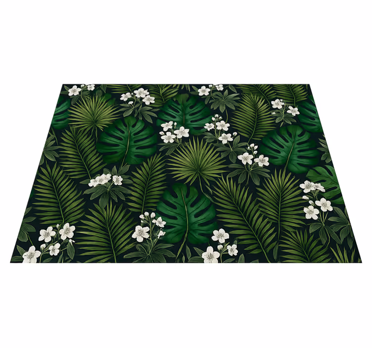 Tappeto vinile camera da letto natura esotica verde - TenStickers