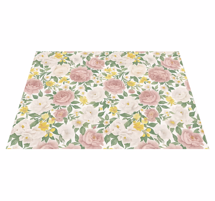 Tappeto vinile camera da letto motivo botanico fumoso - TenStickers