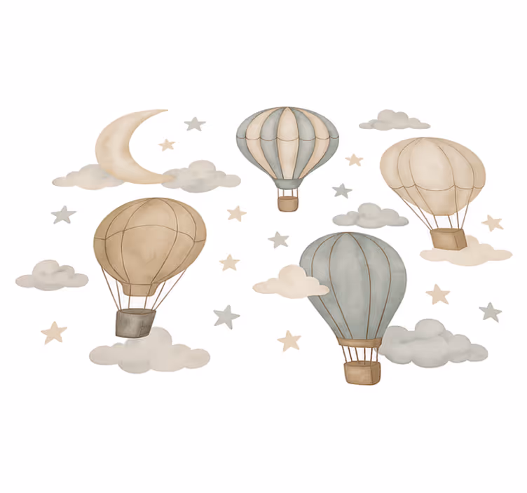 Tappeto vinile camera da letto palloncini stellati - TenStickers