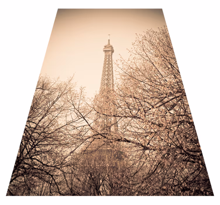 Tappeto vinile camera da letto foto torre eiffel alberi - TenStickers