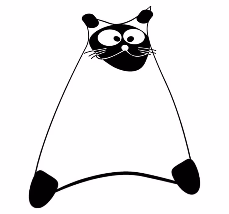 Tappeto vinile camera da letto gatto bianco tracciato - TenStickers