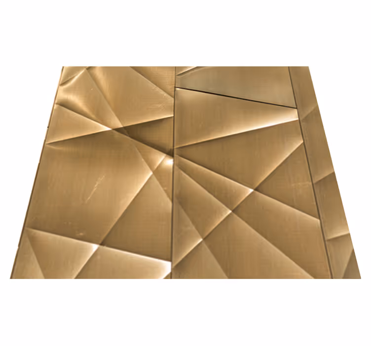 Tappeto vinile ufficio texture poligonale oro 3d - TenStickers
