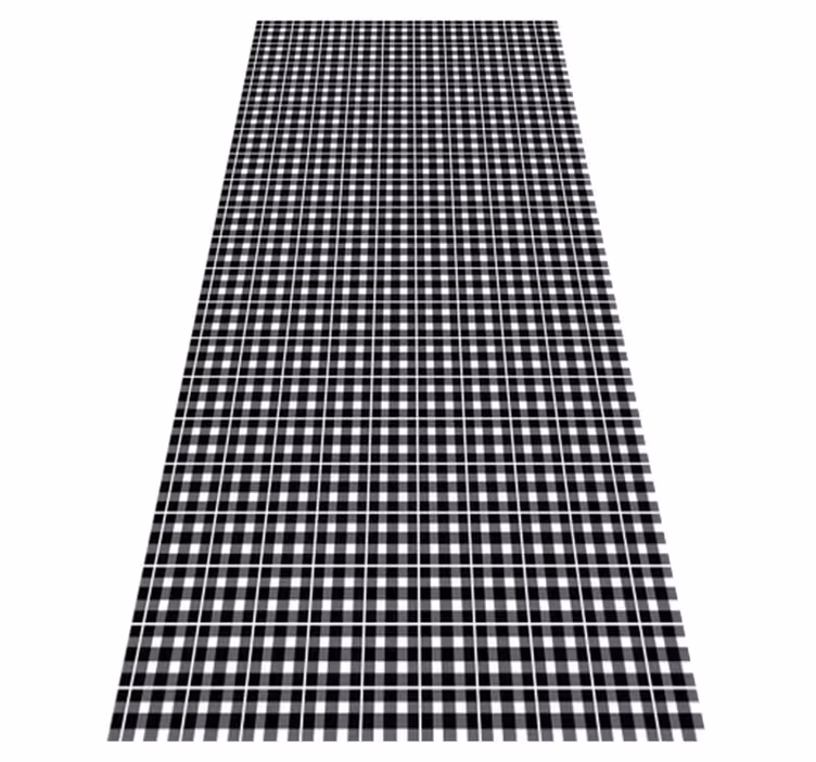 Tappeto vinile ufficio motivo gingham bianco e nero - TenStickers