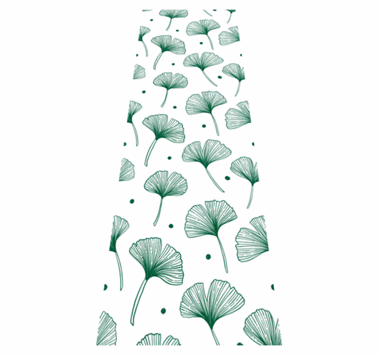 Tappeto vinile ufficio grandi foglie di ginkgo verdi - TenStickers