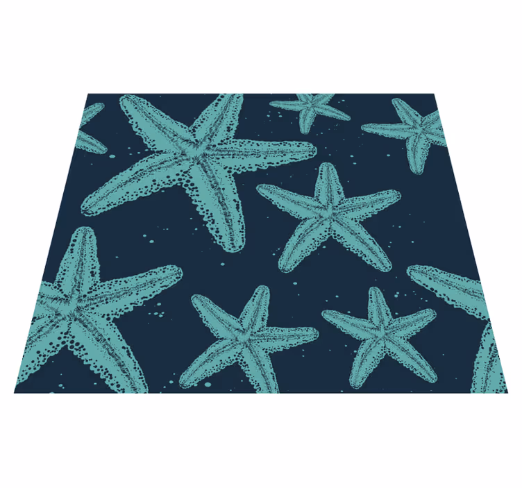 Tappeto vinile camera da letto stelle marine blu - TenStickers