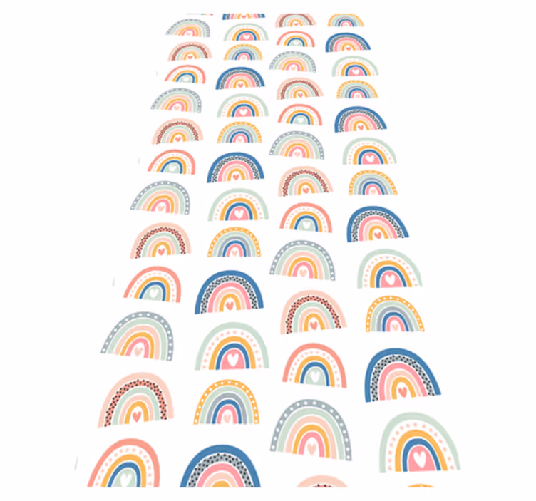 Tappeto vinile camera da letto motivo arcobaleno minimalista - TenStickers