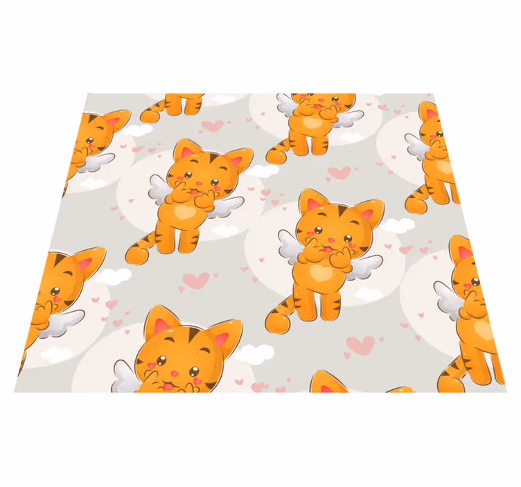 Tappeto vinile camera da letto gattini carini in volo - TenStickers