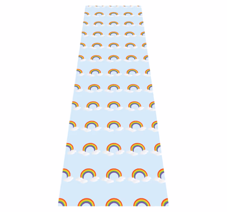 Tappeto vinile camera da letto arcobaleno e nuvole - TenStickers