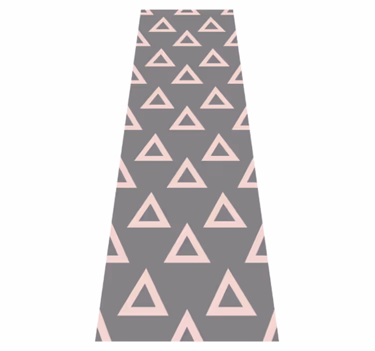 Tappeto vinile camera da letto triangoli rosa e grigi - TenStickers