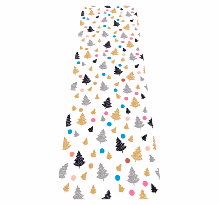 Tappeto vinile camera da letto pois colorati con alberi - TenStickers