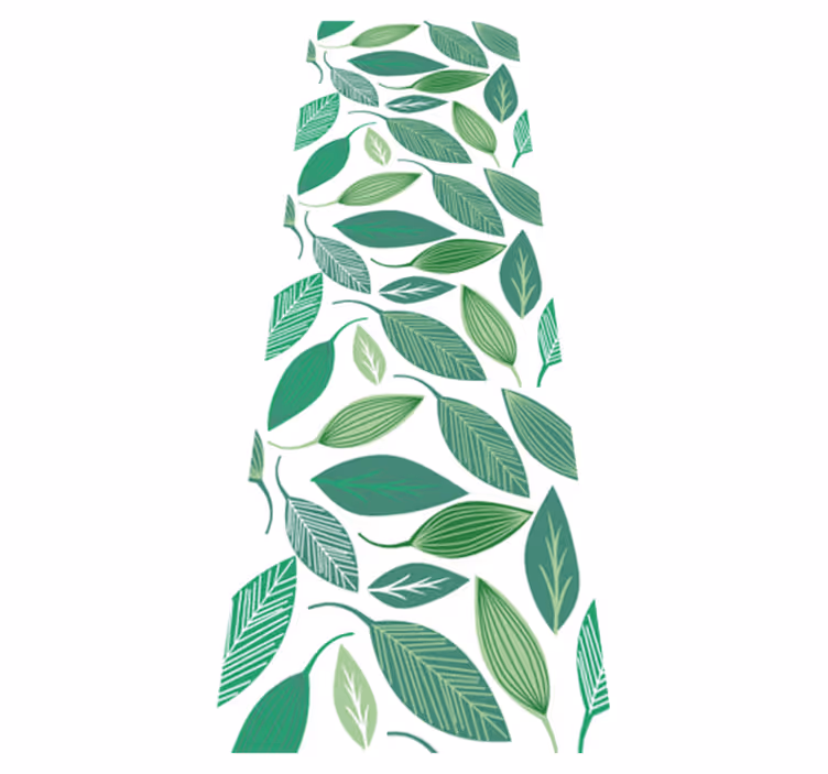 Tappeto vinile camera da letto motivo foglie verdi - TenStickers