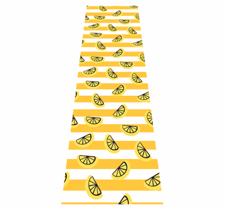 Tappeto vinile camera da letto design simboli limone - TenStickers