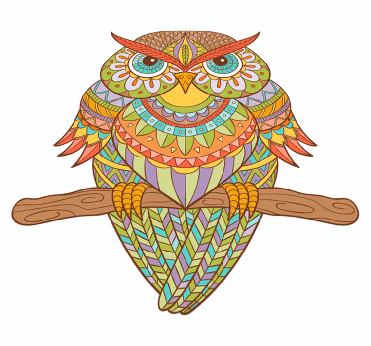 Tappeto vinile camera da letto uccello huichol - TenStickers
