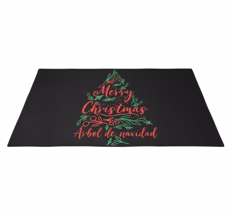 Tappeto vinile camera da letto albero di natale buon natale - TenStickers