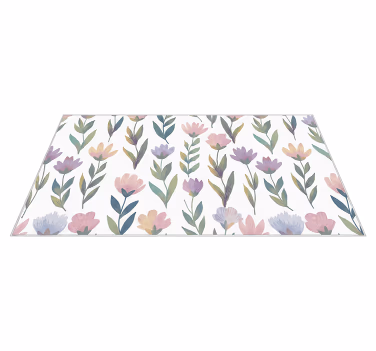 Tappeto vinile camera da letto decalcomania fiori nordica - TenStickers