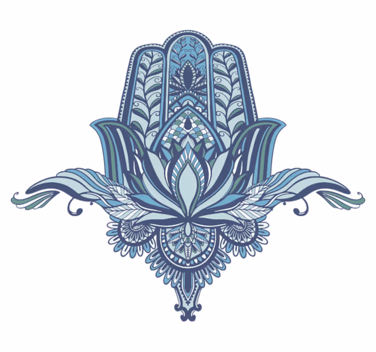 Tappeto vinile camera da letto mano hamsa blu - TenStickers