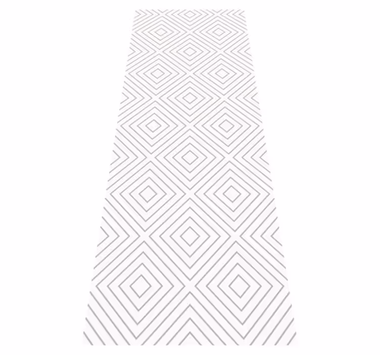 Tappeto vinile nordico bianco con motivo a quadrati grigi - TenStickers