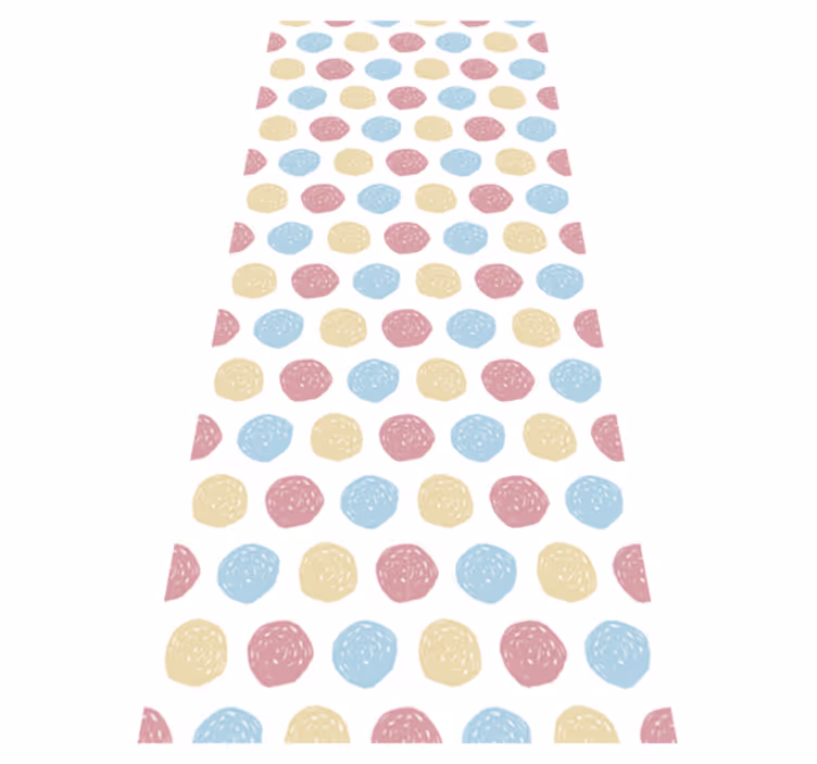 Tappeto vinile nordico a pois pastello - TenStickers