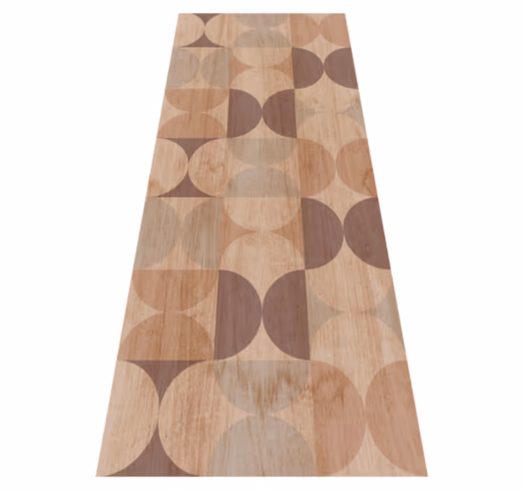 Tappeto vinile nordico motivo legno geometrico marrone - TenStickers