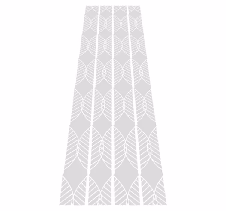 Tappeto vinile nordico linea bianca di foglie grigio - TenStickers